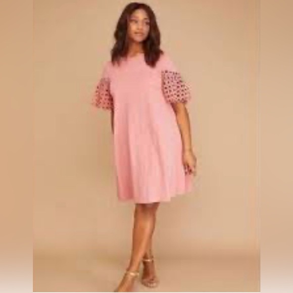Lane Bryant Dresses & Skirts - NWT Lane Bryant Rose Crochet Sleeve Swing Dress Size 14/16.